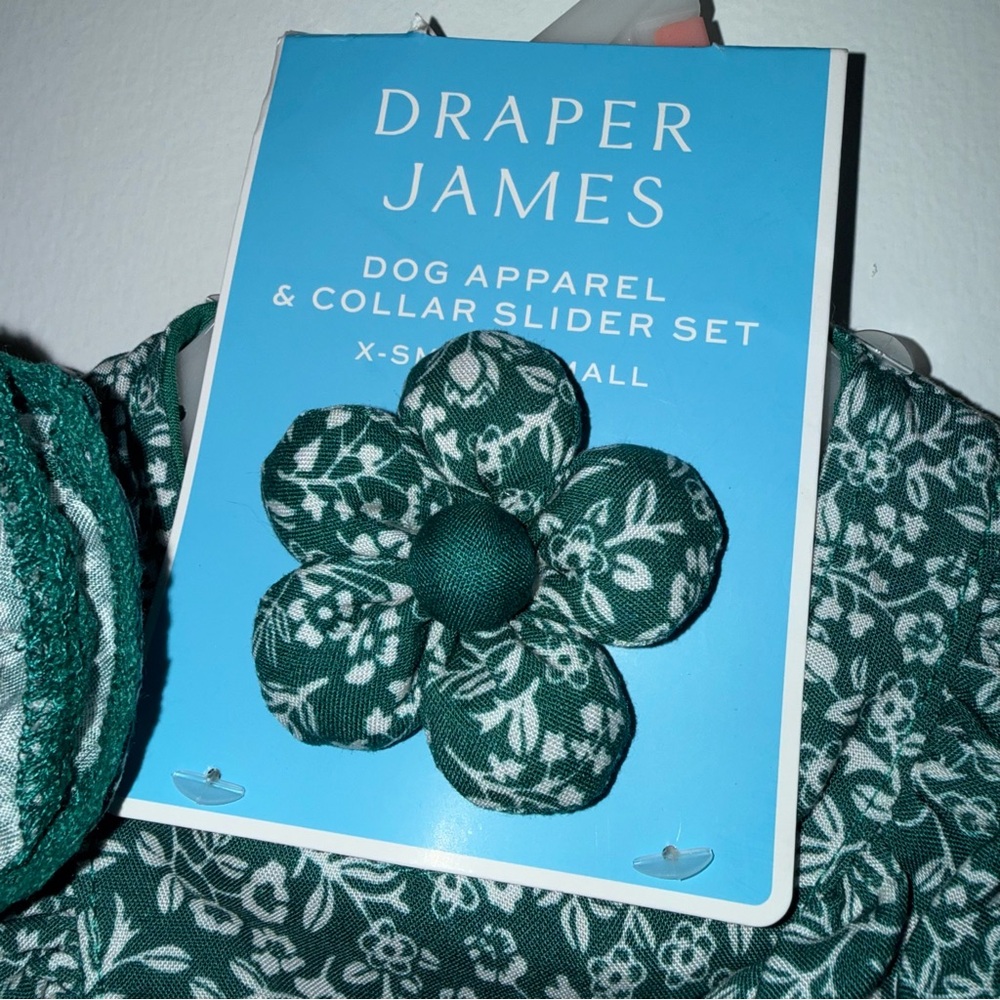 🆕 Draper James Teal Floral Dog Dress and Collar Slider - Picture 4 of 7